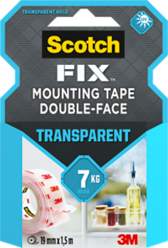 Scotch-Fix™ Transparent Mounting Tape 19mm x 1-5m 4910C-1915-P_CFIP