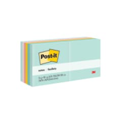 Post-it Notes, Beachside Cafe, 3in x 3in,12pk, Pastel Colors