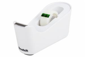 Scotch Tape Dispenser C18-W, White .75 in x 350 in (19 mm x 8,89 m), Roll of tape includedimage