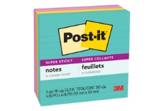 Post-It(R) Super Sticky Notes, 4 Pads/90 Sheets, 4 X 4 IN (101MM X 101MM)