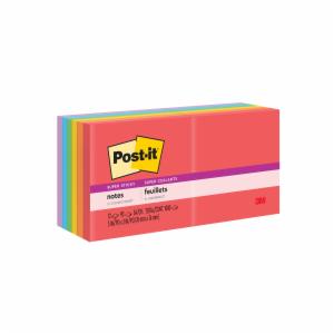 Post-it Super Sticky Notes 654-12SSAN, Payful Primaries, 3 in x 3 in (76 mm x 76 mm), 100% PEFC, SGSCH-PEFC-COC-110078image