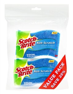 3M™ Scotch-Brite® Non-Scratch Scrub Sponge 521, Blue, 2 Piece/Pack