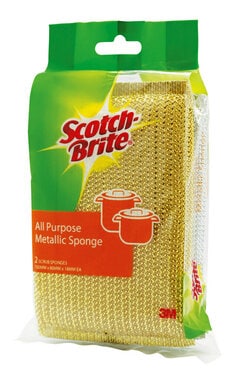 3M™ Scotch-Brite® All Purpose Metallic Sponge, Gold/Silver, 2 Piece/Pack