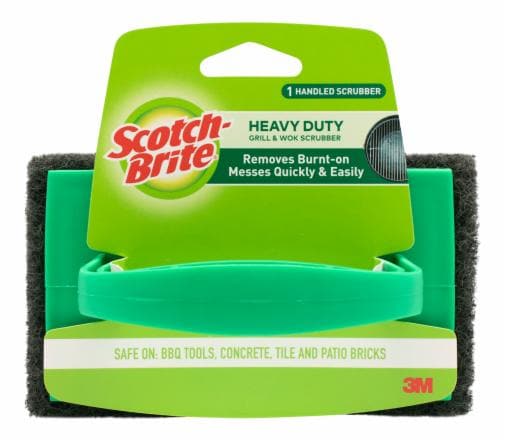 3M™ Scotch-Brite® Grill & Wok Scrub Pad with Handle 7721, Black, 1 Piece/Pack