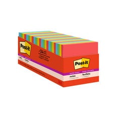 Post-it® Super Sticky Notes, 3 in x 3 in, Playful Primaries, 24 Pads/Pack, 70 Sheets/Pad,