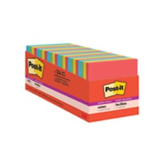 Post-it® Super Sticky Notes, 3 in x 3 in, Playful Primaries, 24 Pads/Pack, 70 Sheets/Pad,