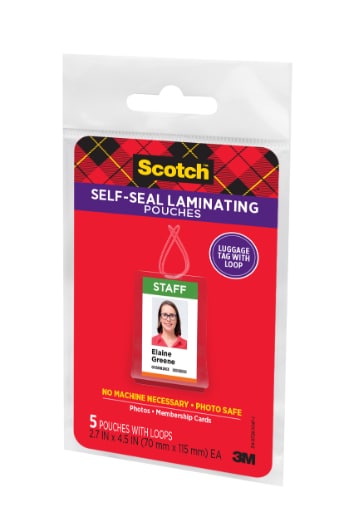 Scotch™ Self Sealing Laminating Pouches, Bag Tags