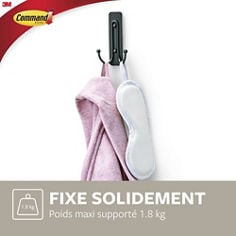 17036BFGN Command™ Large Matte Black Double Hook 1HK+1S/PK 5PK/CS - FR