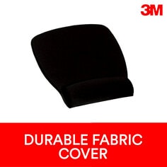 3M Foam Mouse Pad with Wrist Rest, Black, 8.62in x 6.75in