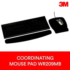 3M Foam Mouse Pad with Wrist Rest, Black, 8.62in x 6.75in