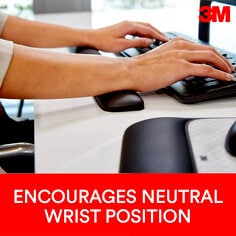 3M Gel Wrist Rest for Keyboards, 19in, Black