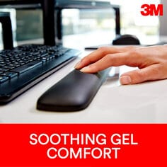 3M Gel Wrist Rest for Keyboards, 19in, Black