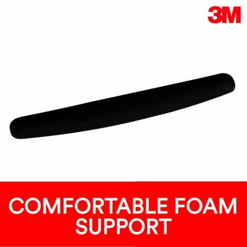 Antimicrobial Foam Keyboard Wrist Rest, 18 x 2.75, Black