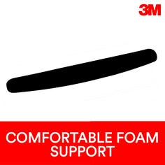 3M Foam Wrist Rest, Fabric Cover, Anti-microbial Product Protection, 18", Black