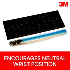 3M Gel Wrist Rest for Keyboards, Gel Comfort, 18", Beach Design