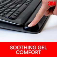 3M Gel Wrist Rest for Keyboards, Tilt-Adjustable Platform, Leatherette, 19.6in x 10.6in, Black 