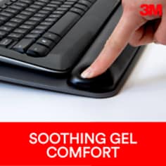 3M Gel Wrist Rest for Keyboard & Mouse,Tilt-Adjustable Platform, Leatherette, Black