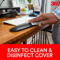 3M Gel Wrist Rest for Keyboard & Mouse,Tilt-Adjustable Platform, Leatherette, Black