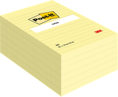 Lot De 3 Blocs-notes Lignés - Format 21,6 X 29,8 Cm, Papier Jaune 9,5 Kg, 30 Feuilles