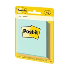 Post-it Notes, 3x3 in, 4 Pads, Beachside Café  Collection, 50 sheets/pd