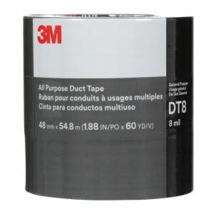 3M™ All Purpose Duct Tape DT8, Silver, 48 mm x 54.8 m, 8 mil, (3 Roll/Pack) 24 Roll/Caseimage