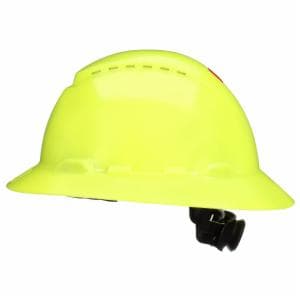 3M™ SecureFit Full Brim Hard Hat H-809SFV-UV, HiVis Yellow Vented 4-Pt Pressure Diffusion Ratchet Suspension w/ UVicator, 20ea/CSimage
