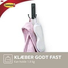 17036UKN Command™ Large Brushed Nickel Double Hook 1HK+1S/PK 5PK/CS - DA