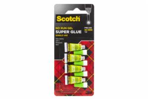 Scotch Super Glue Gel AD119, 4-Pack of single-use tubes, .017 oz eachimage