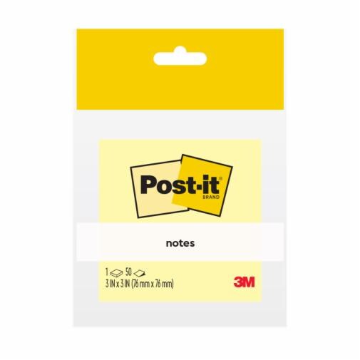Post-it® Notes 654-HB, Canary Yellow, 3 in x 3 in, 50 Sheets/Pack, 12 Packs/Inner, 48 Packs/Carton