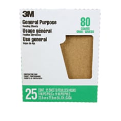 3M™ Aluminum Oxide Sandpaper 99405NA-M, 9 in x 11 in, 80 grit