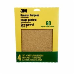3M™ Aluminum Oxide Sandpaper Coarse, 9003NA, 9 in x 11 in, 4/pkimage