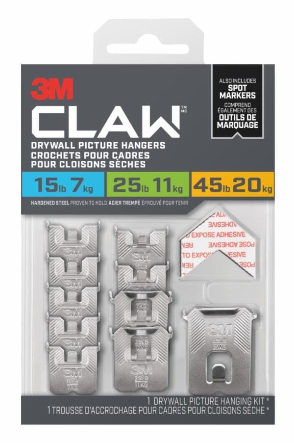 CLAW Drywall Picture Hanger Variety Pack with Spot Markers 3PHKITM-10EF