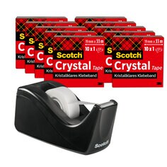 7100040325 Scotch C60 Tape Dispenser Black Crystal Tape 10 Rolls 19 mm x 33 m Mobile-optimised packshot de DE.jpg
