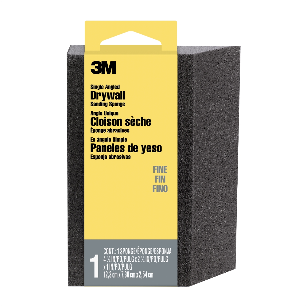 3M™ Drywall Sanding Sponge CP-042, Single Angle, 2 7/8 in x 4 7/8 in x 1 in, Fine, 24 EA/CV