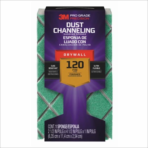 ™ Pro Grade Precision Drywall Dust Channeling Sanding Sponge Fine
