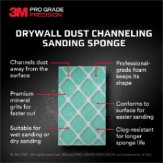 ProGrade Drywall Dust Channeling Sanding Sponge B+ Content