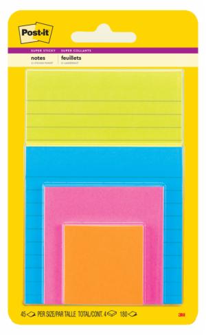 Post-it Super Sticky Notes 4622-SSAU, Multi Sizes, Energy Boost, 100% PEFC, SGSCH-PEFC-COC-110078image