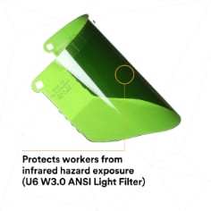 3M™ Polycarbonate Faceshield Window W96IR3, 82705-10000, Shade 3.0 - SI4