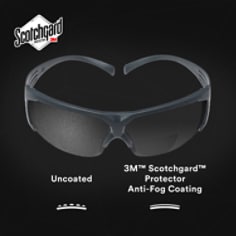 3M™ SecureFit™ SF625SGAF, Clear Scotchgard™ Anti-fog lens +2.5 Diopter