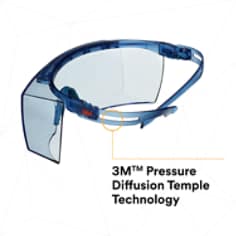 3M™ SecureFit™ 3700 Series, SF3704SGAF-BLU, Blue Temples, Light Blue OTG AF-AS lens