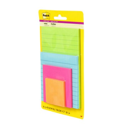 Feuillets super collants 4622-SSAU Post-it®, formats assortis