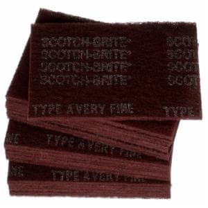 Scotch-Brite Hand Pad 7447, HP-HP, A/O Very Fine, Maroon, 6 in x 9 in, 20/Carton, 60 ea/Case image Scotch-Brite Hand Pad 7447, HP-HP, A/O Very Fine, Maroon, 6 in x 9 in, 20/Carton, 60 ea/Caseimage