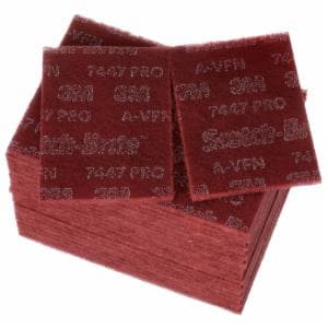 Scotch-Brite Hand Pad 7447 Pro, PO-HP, A/O Very Fine, Maroon, 6 in x 9 in, 20/Carton, 60 ea/Case image Scotch-Brite Hand Pad 7447 Pro, PO-HP, A/O Very Fine, Maroon, 6 in x 9 in, 20/Carton, 60 ea/Caseimage