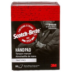 Scotch-Brite™ 7447 PRO Hand Pad, A/O Very Fine, Maroon, 6 in x 9 in