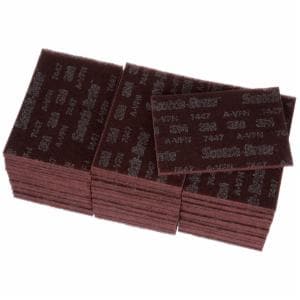 Scotch-Brite Hand Pad 7447B Pro, PO-HP, A/O Very Fine, Maroon, 6 in x 9 in, 60 ea/Case, Bulk image Scotch-Brite Hand Pad 7447B Pro, PO-HP, A/O Very Fine, Maroon, 6 in x 9 in, 60 ea/Case, Bulkimage