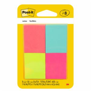 Post-it Notes 653-8AF, Capetown Colors, 1-3/8 in x 1-7/8 in (34,9 mm x 47,6 mm), 100% PEFC, SGSCH-PEFC-COC-110078image