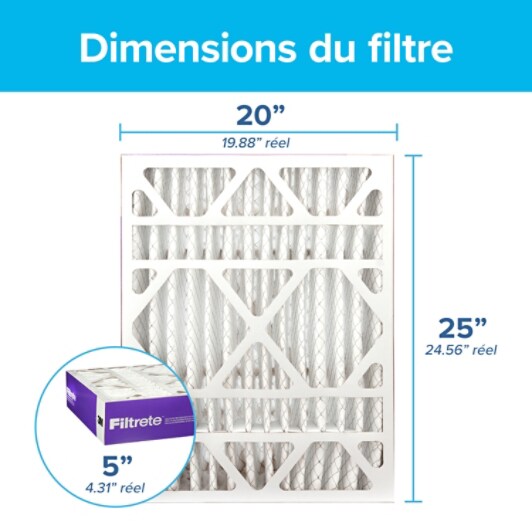 Dimensions du filtre - 20x25x5