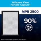 Airborne virus particle capture* - MPR 2500 - 90% (*Based on airborne MS2 virus testing. Initial efficiency)
