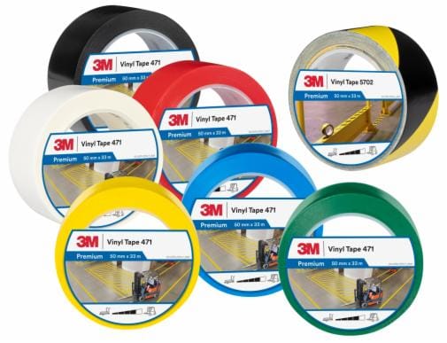 3M™ Vinyl Tape 471, Yellow, 4 in x 36 yd, 5.2 mil, 8 rolls per case,  Individually Wrapped Conveniently Packaged - Masterworks Online