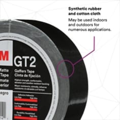 3M™ Premium Matte Cloth (Gaffers) Tape GT2, Black